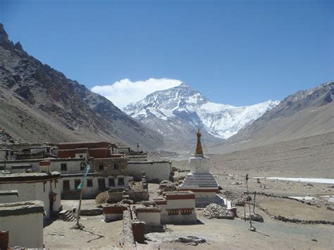 Everest From The Rongbuk Monastery Everest Above The Clouds Himalayas