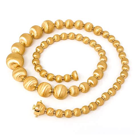 18kt Gold Ball Necklace Palladium Fine Jewelry