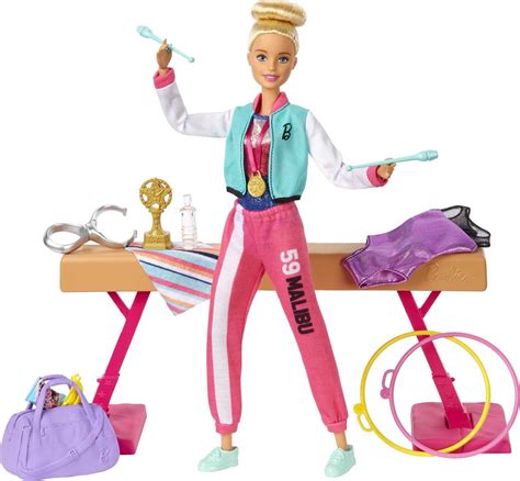 Barbie Career Gymnastics Playset With Doll Balance Beam And 15 Accessories