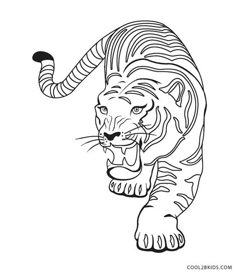 Standing bengal tiger coloring page from tigers category select from 20946 printable crafts of tiger coloring pages for kids print and color the pictures animal coloring pages zoo realistic tiger coloring page coloring pages printable coloring book cool coloring pages. Free Printable Tiger Coloring Pages For Kids