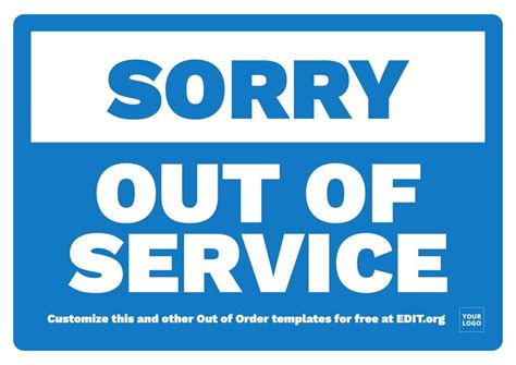 Out Of Order Signs To Edit Online And Print
