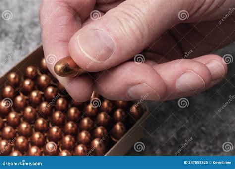 9 Mm Bullets Stock Image Image Of Brass Hand Ammo 247558325