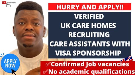 Verified Care Homes And Agencies Currently Recruiting Care Assistants With Visa Sponsorship