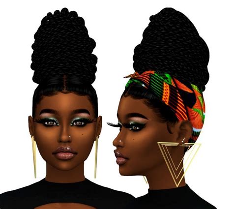 4t2 Queen Braids Up Bun Xxblacksims Sims 4 Black Hair Afro Hair