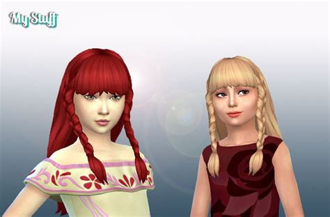 Sims 4 Ccs The Best Kids Renewal Braids By Kiara My Stuff