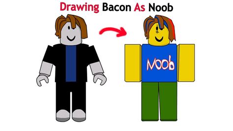 How To Draw Bacon As Noob Roblox Drawing Youtube