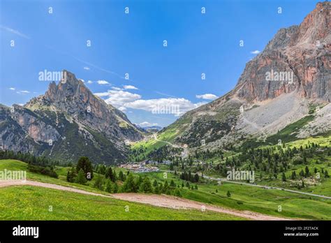 Beautiful View Of The Dolomites Mountain At The Valparola Pass Belluno