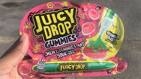 New Juicy Drop Gummies Sour Gel Candy Watermelon Blast 🍉🍭 Squeeze Chewy