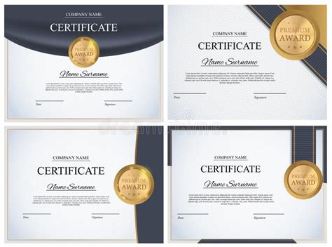 Certificate Template Background Collection Set Award Diploma Design