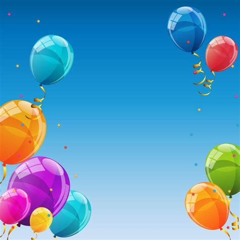 Happy Birthday Card Template With Balloons Vector Illustration 2879641