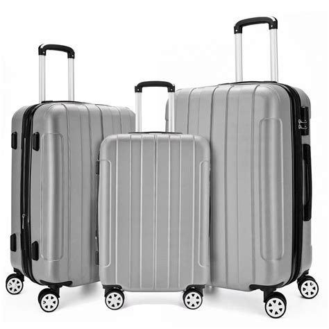 Fochier 3 Piece Expandable Spinner Luggage Set Hard Shell
