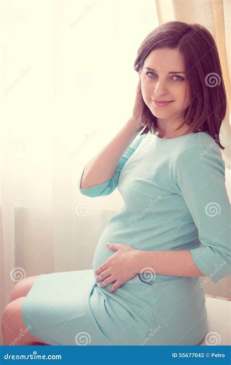 Portrait Of Pretty Young Pregnant Woman Stock Photo Image Of Portrait