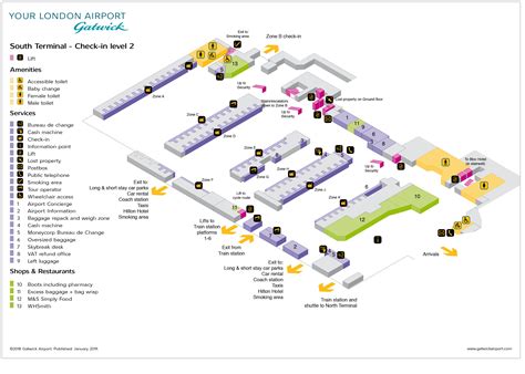Gatwick Airport Map Lgw Printable Terminal Maps Shops Food