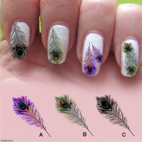 100 Easy Feather Nail Designs Nail4art Nailart Feather Nails