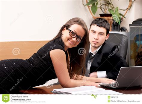 Young Man And Woman Working Together Royalty Free Stock