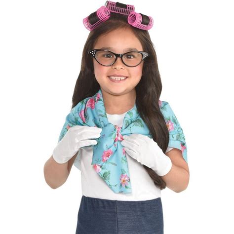 Girls 100th Day Of School Grandma Costume Accessory Kit Party City