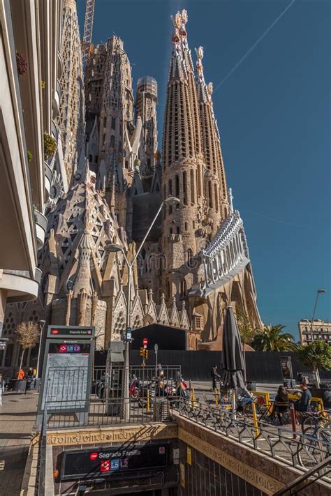 Exterior View From La Sagrada Familia Basilica In Barcelona Spain