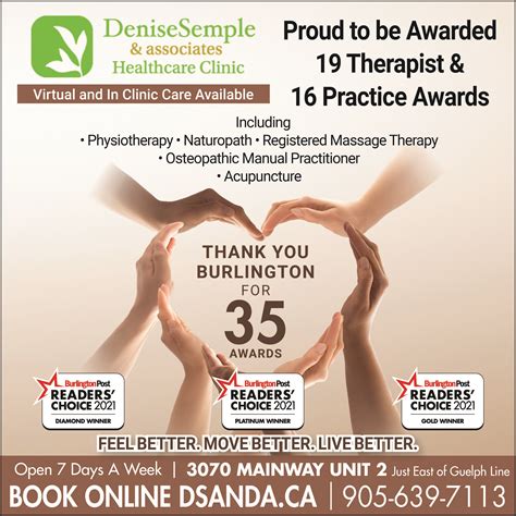 Awards Massage Therapy Burlington Denise Semple And Associates