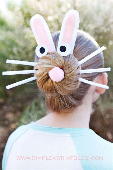 Easter / spring hairstyle with bunnies. 13 Cute Easter Hairstyles for Kids - Easy Hair Styles for Easter