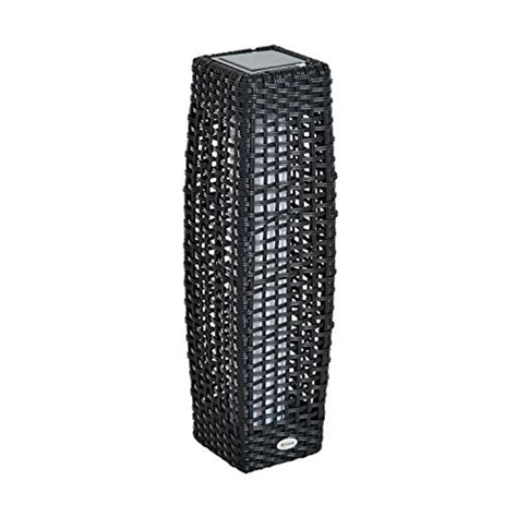 Outsunny 27 Outdoor Floor Lamp Solar Powered Led Rattan Wicker Patio