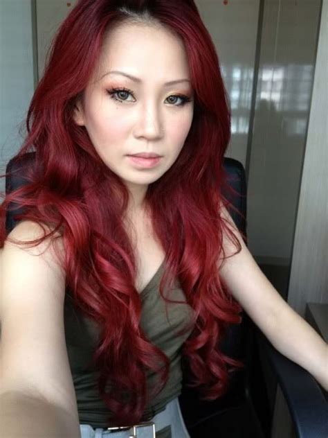 red hair for asians hair and makeup pinterest