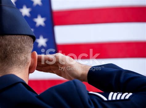 Soldier Saluting American Flag Stock Photo Royalty Free Freeimages