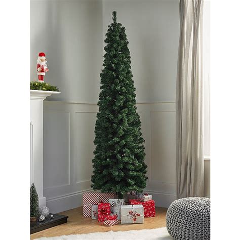 Green Slim Unlit Christmas Tree 7ft Christmas George At Asda