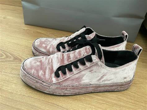 Ann Demeulemeester Rare Powder Pink Velvet Lavato Cipria Low Top Sneakers Grailed