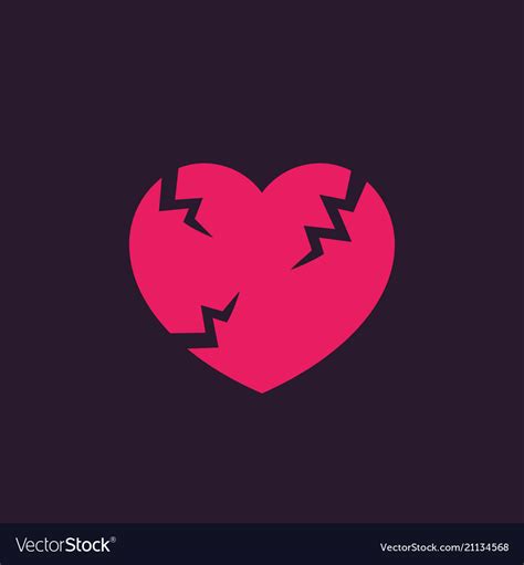 Broken Heart Sign Royalty Free Vector Image Vectorstock