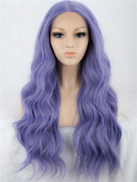 Lavender Long Curly Long Synthetic Lace Front Wig Sny004 Synthetic