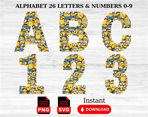 Minions Alphabet Letters Minions Numbers Minions Font Etsy In 2022