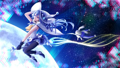 Blue Space Fantasy Girl Art Beautiful Pictures Anime