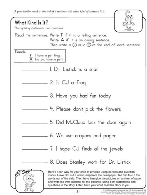 Second Grade Ela Worksheet