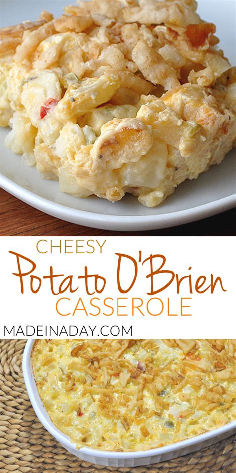 … loaded cheesy potato casserole or hashbrown casserole can be stirred together the night before. O Brien Potato Casserole | Recipe | Potatoe casserole recipes