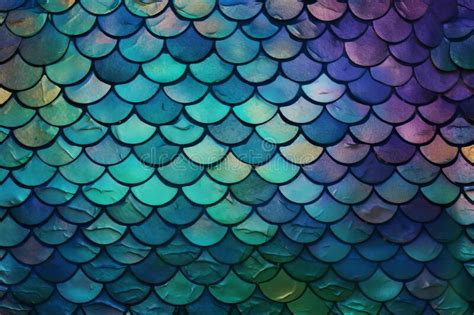 Metallic Mermaid Scales With Shimmering Sheen Fish Scales Texture