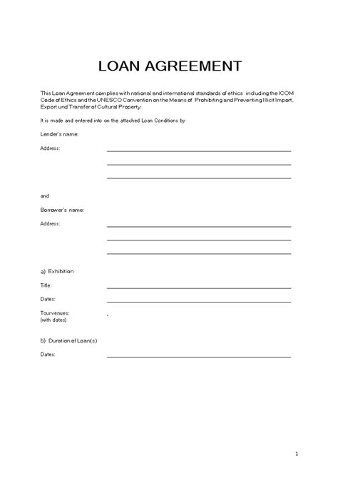 Simple Loan Agreement Form Templates At