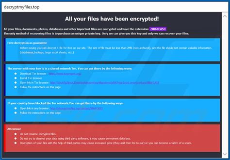 Decryptmyfiles Ransomware Decryption Removal And Lost Files