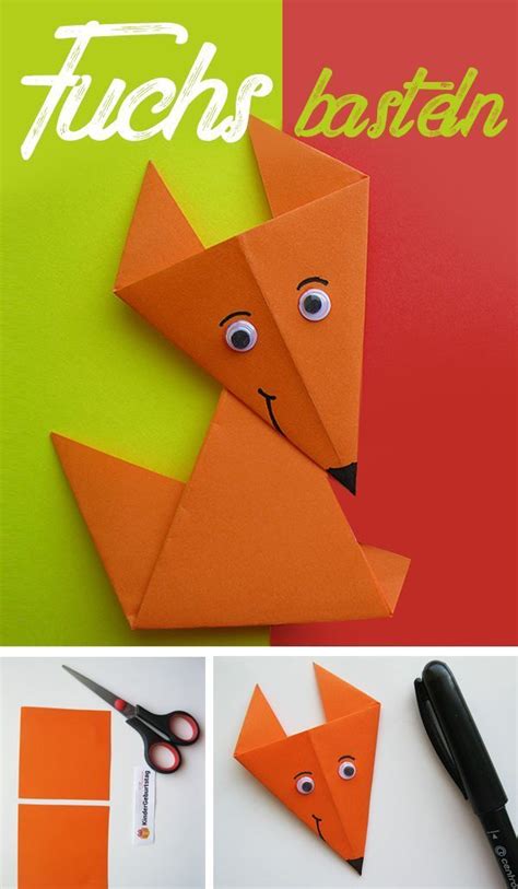 Fuchs basteln Anleitung für Origami Fuchs Fuchs basteln Origami