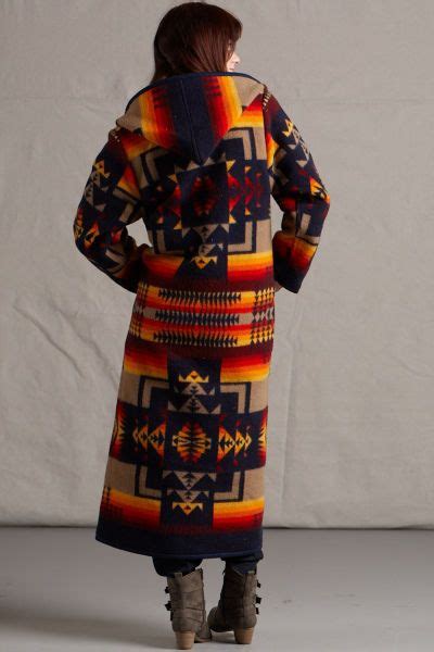 Womens Southwestern Long Coats Chief Joseph Indigo Pendleton Jacket