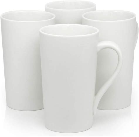 OZ Large Coffee Mugs Smilatte M Plain Blank Tall Ceramic Cup