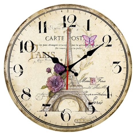 12 Inch Vintage Rustic Country Tuscan Style Silent Wall Clock Home