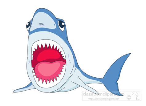 Shark Clipart Shark With Jaws Open Showing Teeth Clipart