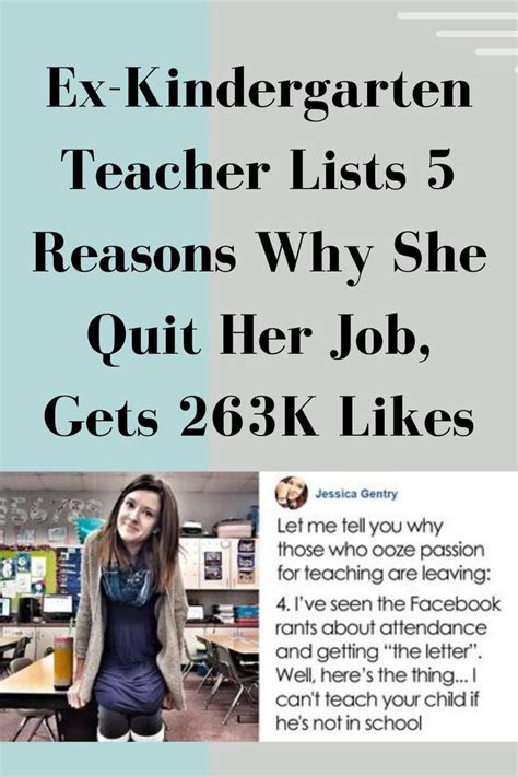 Ex Kindergarten Teacher Lists 5 Reasons Why She Quit Her Job Gets 263k Likes