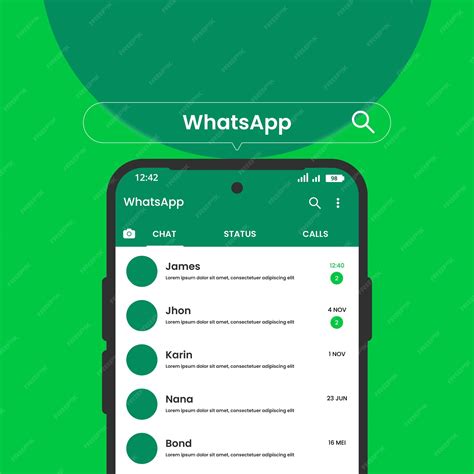 Premium Vector Whatsapp Interface Template On Mobile Phone Mockup