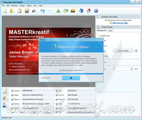 Help click on any of the details on the card, to edit them. Business Card Maker 9.0 Full Key | MASTERkreatif