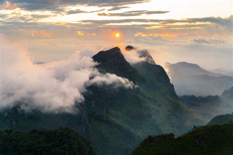 Sunset And Mist On The Top Of Doi Luang Chiang Dao In Chia Flickr