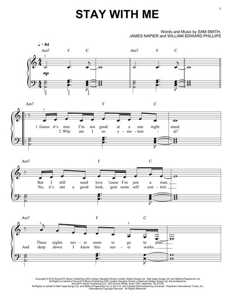 Stay With Me Sheet Music Direct