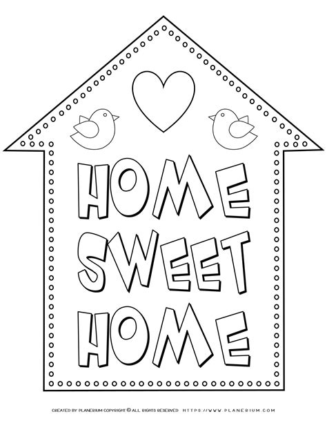 My Home - Coloring pages - Home Sweet Home | Planerium | Sweet home poster, Sweet home, Home 