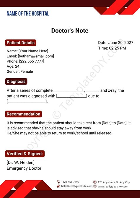 Doctors Note For Depression Template Printable In Pdf And Word