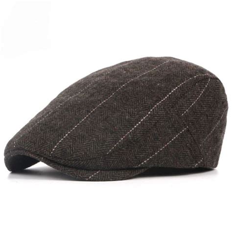 Autumn Winter Men Newsboy Hat Berets British Western Style Wool